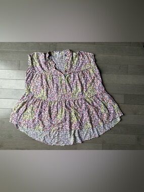 Women’s Multicolored Jane And Delancey Floral Spring Flowey Blouse Top XL